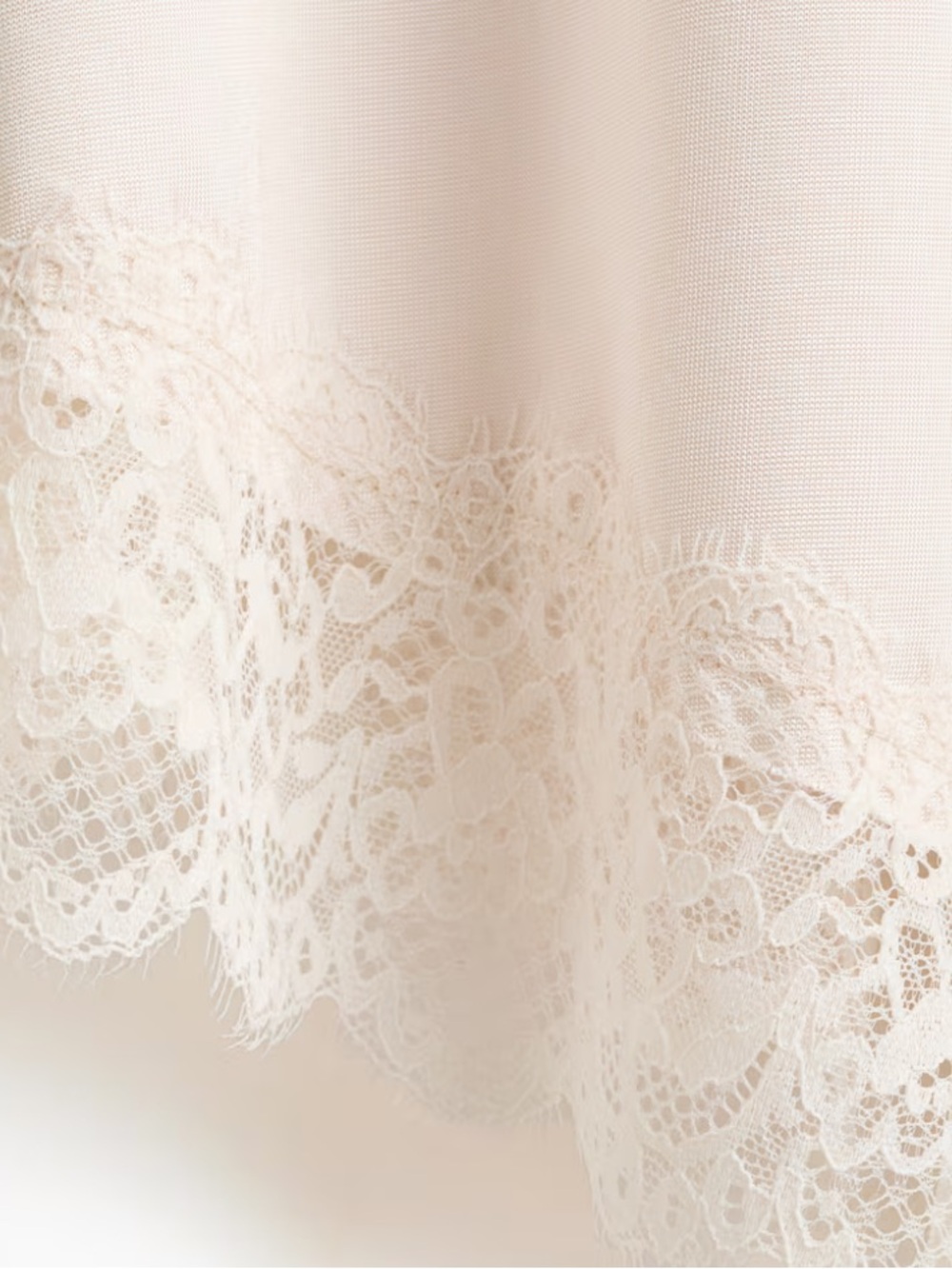 H&M Lace-Trim Slip Midi Dress in Light Beige - Picture 4 of 5